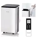 Honeywell Compact Portable Air Conditioner w/Dehumidifier & Fan Cools Rooms Up to 350 Sq.Ft. w/Drain Pan & Insulation Tape (HF08CESWK)
