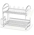 SimpleHouseware Dish Drying Rack with Drainboard, Chrome