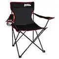 just be... Folding Camping Chair for Adults and for Kids Lightweight Foldable Chair Suitable for Outdoors. Chairs for the Beach, Lawn, Camp, Fishing Trip and Garden - Black with Red Trim