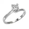 Bossoro Gioielli - Anello Donna Argento sterling 925 Solitario con zirconia cubica taglio brillante