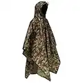 Euyecety Poncho Impermeabile, Poncho Antipioggia Uomo Donna Mantella Antipioggia, Multifunzionale Impermeabile Pioggia con Cappuccio per Trekking Campeggio Pesca Caccia Escursione Coperta da Picnic