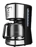 Fagor Cafetera programable eléctrica de Goteo automática, máquina café de Filtro Capacidad 12 a 14 Tazas, 1,5 litros, Display Digital Hora 24h/Temporizador, 900 W, Negro