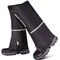 JOOLESER Guêtres de Randonnée étanche Homme Femme Protection Contre Neige Pluie Imperméables Jambières Botte, Noir pour Activités Extérieures, la Randonnée, Escalade, la Chasse, la Marche, Le Ski (L)