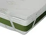 Materassi Russo Topper CORRETTORE in Memory Foam Fresco da 8 CM,SFODERABILE in Aloe Vera con Elastici (80 x 190 Cm)