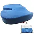 Curious Fish Cojín para Asiento Sillas Espuma con Memoria viscoelástica Relajar Músculos Aliviar Fatiga Proteger Lumbar Ayuda aliviar Espalda Baja coxis coccix próstata ciática Apto Viajes Ergonomía