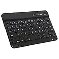 Ultra-Slim Bluetooth Keyboard Portable Mini Wireless Keyboard Rechargeable for Apple iPad iPhone Samsung Tablet Phone Smartphone iOS Android Windows (7 inch Black)