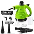 Steam Cleaner, Handheld Steamer Multi-Purpose Pressurized with 9 Accessory Kit For Multi-Surface Sofa, Bathroom ，Kitchen，Floor Steamer, Carpets, Curtains, Car Seats, Window, Counters, Green (SC302)