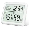 Flintronic Igrometro Termometro per Interni, Mini LCD Digitale Thermometer con Emoji, per Casa Monitor di Temperatura e Umidità per Ambienti, per Casa, Ufficio, Rettile, Asilo Nido