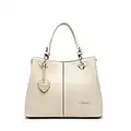 DEERWORD Femme Sac a Main Sacs à Bandouliere Portés épaule Feminin Cabas Original PU Cuir 3001 1pc ensemble Blanc