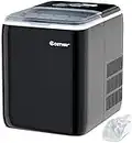 COSTWAY Ice Maker Countertop with Self-clean Function, Make 44 Lbs Ice in 24 Hours, Ice Cubes Ready in 8.5 Mins, Ideal for Bar Home and Office, Portable Ice Machine with Ice Scoop and Basket, Black