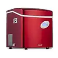 NewAir Portable Ice Maker 50 lb. Daily | Red | 3 Size Bullet Shaped Ice | First Batch Under 10 Minutes | Self Cleaning Quiet Operation Countertop Ice Machine | AI-215R
