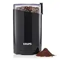 Krups Moulin à café électrique, Broyeur à grains, Mixeur 200 W, Bol 85 gr, Interrupteur de sécurité intégré, Idéal pour moudre du café grain, graines, épices, fruits à coque, Fast Touch, Noir F2034210