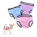 Nobleza 3X Pañales Lavables para Perros, Bragas Higiénica para Perras en Celo, Reutilizable Mascotas Sanitarios Pañal para Perros Hembras (XS Cintura 22-27.5cm, 3 Packs, Azul, Rosa y Violeta)