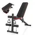 Naspaluro Weight Bench Adjustable, Full Body Exercise Folding Fitness Workout Bench with 7 Positions, Exercise Bench for Weight Lifting & Sit Up Abdominal Supine Board Flat Home Gym