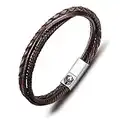 Pulsera de Cuero Hecha a Mano Pulsera De Cuero Para Hombres Pulsera de Cuero Para Hombres Pulsera de Acero Inoxidable Trenzada y Regalo Creativo