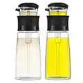 Olive Oil Dispenser - Oil Dispenser Bottle for Kitchen, Oil and Vinegar Dispenser Set, Olive Oil Bottles for Kitchen – Coffee Syrup Dispenser, Mouthwash Dispenser, 2 Pack (Glass Bottles)