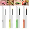 Freeorr 4 Farben Neon Eyeliner Set, Matt Liquid Eyeliner Leuchtender Neon Eyeliner UV Glow Eyeliner, Fluoreszierendes Augengesicht Körperfarbe Makeup Set A