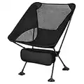 Folding Camping Chair, Portable Camping Chair, Lightweight Outdoor Chairs, Compact Chair with Carry Bag for Beach, Sports, Backpacking, Hiking, Travel, Picnic, Camp - Black