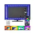 Striscia di luci LED per TV, kit di retroilluminazione TV USB con telecomando, controllo APP sincronizzazione con musica, 5050 RGB Smart LED Bias Illuminazione per HDTV, PC (2 m per TV da 32 "-60")