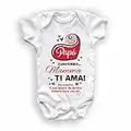 Body Bimbo Bimba Personalizzabile Body Neonato Personalizzato con Scritta Idea regalo nascita compleanno anniversario papà mamma ti ama bianco 0-24 mesi (tutina)