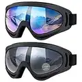 Vatefery Ski Goggles,Skiing Snowboard Goggles for Men & Women kids,Boys & Girls, Youth,Anti-glare,Anti-fog Snowboarding Snow Goggles Glasses 2-Pack