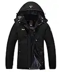 YSENTO Womens Waterproof Ski Jacket Winter Fleece Outdoor Mountain Jacket and Coat with Hood(Black,M)