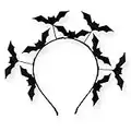 AKH® Halloween Bat Headband | One Size | Black Glitter Bat Headband | Halloween Fancy Dress Costume Accessories | Witch Headwear | For Adults Kids Men Women Unisex