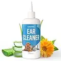 PETSLY Nettoyant Oreille Chien et Chat - 250ml - Nettoyant Auriculaire Chien à l'Aloe Vera - Anti Démangeaison - Formule Douce à Double Action - Nettoyant Oreille Chat et Chien