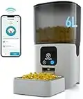 PAPIFEED Automatic Cat Feeders with Remote APP Control: WiFi-Enabled Dry Food Dispenser, Detachable for Easy Cleaning, Up to 30 Meals Per Day for Cat, Dog, Multiple Pet, Works with Alexa (25 Cup/6L)