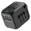 DIDUDE Adaptateur de Voyage,International Prise Universelle avec 4 USB,Adaptateur Electrique Voyage Universel,Prise Monde Applicable à 224 Pays ou Régions,pour UK USA EU AUS Chine Australie Thaïlande