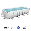 BESTWAY 56466 - Piscina Desmontable Tubular Power Steel 549x274x122 cm Depuradora de arena de 5.678 litros/hora