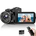 DPFIHRGO Video Camera 1080P Camcorder FHD 36MP Youtube Vlogging Camera IR Night Vision Camcorder 3.0" LCD Touch Screen 16X Digital Zoom Camera Recorder with Remote Control and 2 Batteries