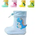 Stivali Bambino e Bambina Ragazzo e Ragazza in Eva Stivali da Pioggia Dinosauro Unisex Antiscivolo Impermeabili… Blu 22/23 EU Dimensione Etichetta 150