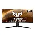 ASUS TUF Gaming VG34VQL1B 34? Curved HDR Monitor, WQHD (3440x1440), 165Hz, 1ms, Extreme Low Motion Blur, FreeSync Premium, Eye Care, DisplayPort HDMI USB, Height Adjustable, DisplayHDR 400, Black