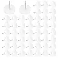 XAVSWRDE 50 PCS Patins à Clouer en Résine ABS 19mm Robuste Protege Pied de Chaise Durable Forme ronde Patin Glisseur à Clouer Anti-vibration pour Chaise Tableau Bureau Salon Chambre Etude - Blanc