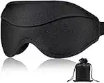 Eye Mask for Sleeping, 3D Sleep Mask, PAERDE Blackout Sleeping Masks for Men and Women,Eye Mask Eyelash Extension, Eyes Cover for Travel Plane Shift Work, Includes Travel Pouch, Black