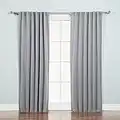 Best Home Fashion Basic Thermal Insulated Blackout Curtains - Back Tab/Rod Pocket - Grey - 52" W x 84" L – (Set of 2 Panels)