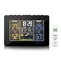 BEHOSE Digital HOME Weather Station,Wireless Thermometer Hygrometer with Large Color LCD Screen, Temperature Indoor Outdoor with Alert and Temperature/Humidity/Barometric/Moon Phase/Date/Alarm Clock