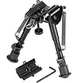 HUNTSEN Rifle Bipod 6-9 Inches Adjustable Height with Picatinny Rail Mount Adapter for Target Shooting and Hunting Lightweight Tactical Bipod Durable and Foldable Aluminum Frames Outdoor Range