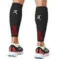 Rymora Leg Compression Sleeve, Calf Support Sleeves Legs Pain Relief for Men and Women, Comfortable and Secure Footless Socks for Fitness, Running, and Shin Splints – Black, Large (One Pair)