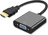 CHIOINS HDMI to VGA, 1080P Compatible HDMI to VGA Adapter for Computer, Laptop, PC, Monitor, HDTV, Digital to Analog Converter Cable for Xbox 360, PS3, TV Box (Black)