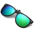 Polarized Clip on Sunglasses Anti-Glare UV Protection Sunglasses for Prescription Glasses (Green)