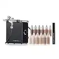 TEMPTU Airbrush Makeup System 2.0 Premier Kit: Airbrush Makeup Set for Professionals Includes S/B Silicone-Based Foundation Starter Set & Cleaning Kit, Travel-Friendly