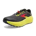 Brooks Homme Caldera 6 Sneaker, Black/Fiery Red/Blazing Yellow, 44.5 EU