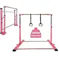 LANDGARDEN JC-Athletics Gymnastic Kip Bar,Horizontal Bar for Kids Girls Junior,3' to 5' Adjustable Height,Home Gym Equipment,Ideal for Indoor and Home Training,1-4 Levels,261lbs Weight Capacity…