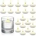 20 Pieces 1.5 Inch Unscented Floating Candles for Centerpieces, Floating Pool Candles Round Burning Candles Decor for Valentine's Day, Wedding Party Swimming Pool Bathtub Dinner Party Favor (White)