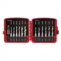 NEIKO 10059A Combination Drill and Tap Bit Set with Quick Change Adapter, 13 Piece, SAE (6-32NC to 1/4-20NC) and Metric Drill Bit Set (M3 to M10), Metric Tap Set