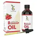 ORGANIC Rosehip Oil 120ml (Rose Hip Seed Oil) - 100% cold pressed, vegan - anti-aging rosehip oil for face, skin, body, hair, hands