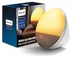 Philips SmartSleep Wake-up Light, Colored Sunrise and Sunset Simulation, 5 Natural Sounds, FM Radio & Reading Lamp, Tap Snooze, HF3520/60