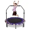 36-Inch Trampoline for Kids Mini Trampoline with Adjustable Handle and Safety Padded Cover Foldable Toddler Trampoline Indoor & Outdoor Rebounder Trampoline for Kids Play and Exercise